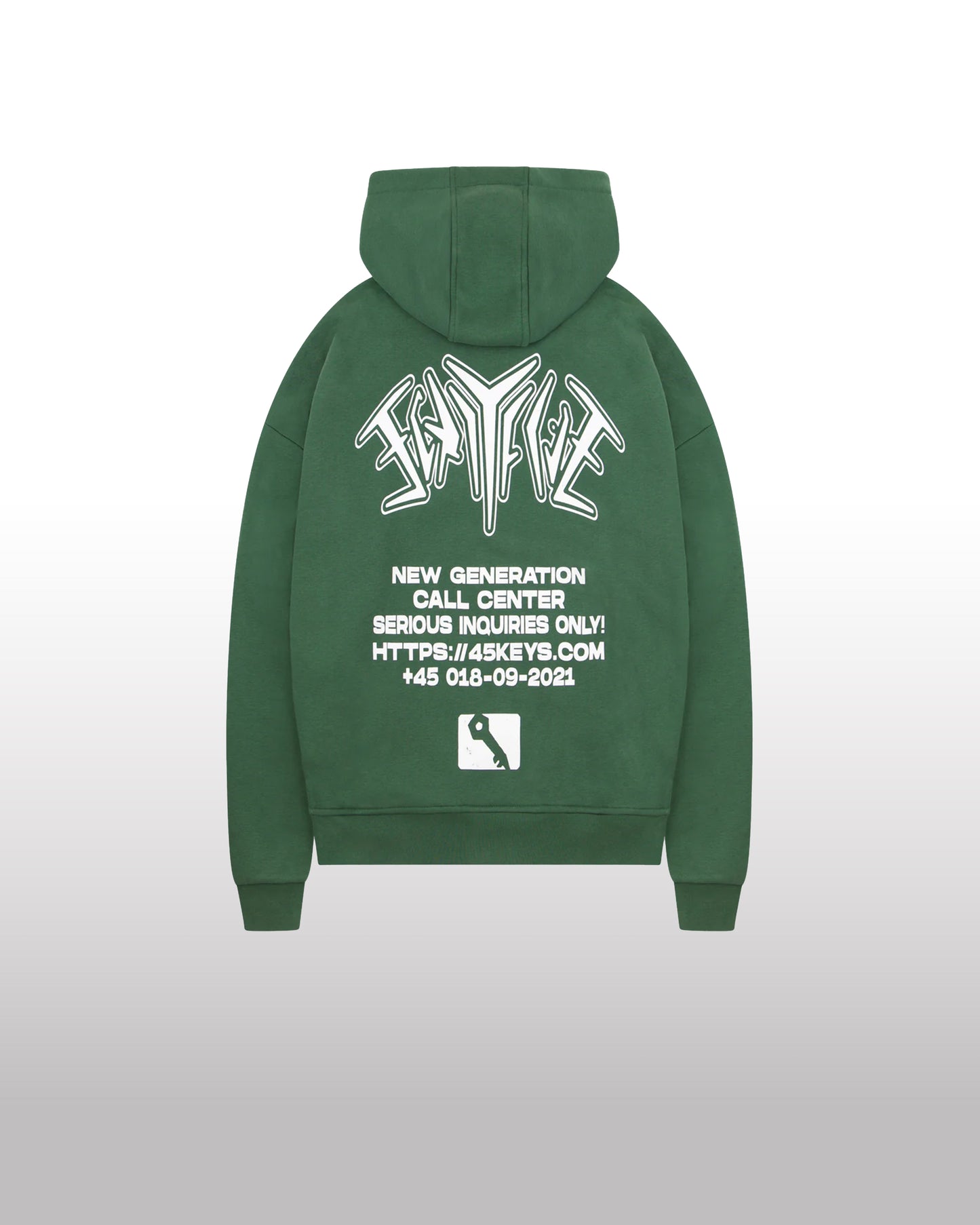 FORTYFIVE Backprint Zip Hoodie Green