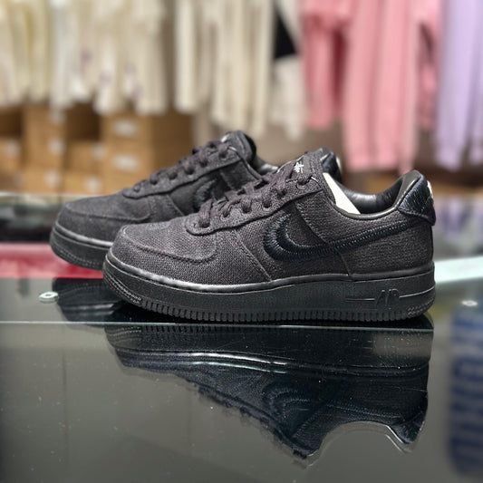 USED Nike Air Force 1 Low x Stussy Black