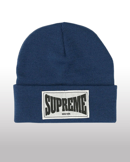 Supreme Woven Label Beanie Slate